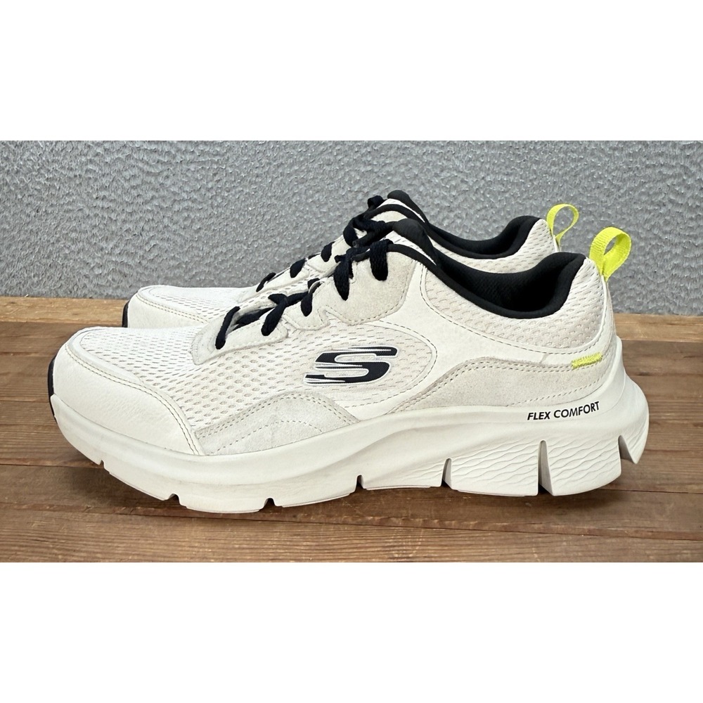 Skechers Shoes Mens 10 Off White Flex Comfort Drinn Sneakers Lightweight Casual